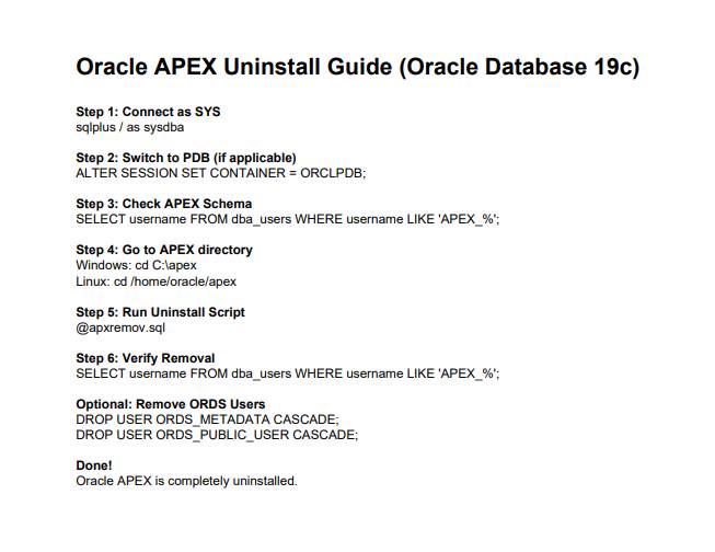 Baizeed - #how_to_uninstall_oracle_apex_24_2 #uninstall #Apex #ords ...