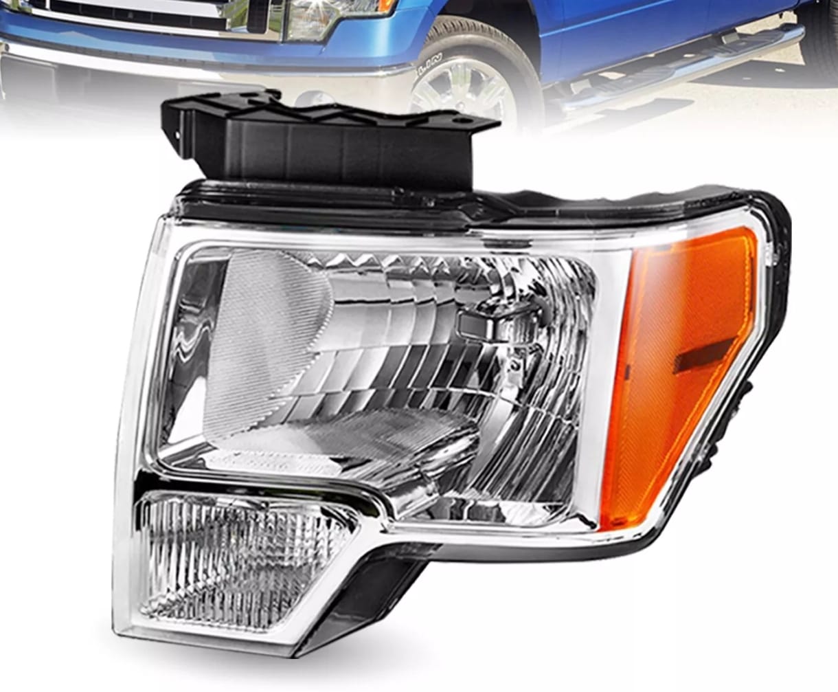Luz Trasera Derecha (pasajero) Para Ford F150 2018-2020 – Halógena, Lente Roja Y Carcasa Cromada