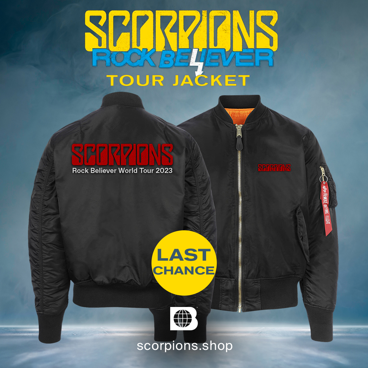 Last chance to grab your Scorpions #RockBeliever World Tour Jacket