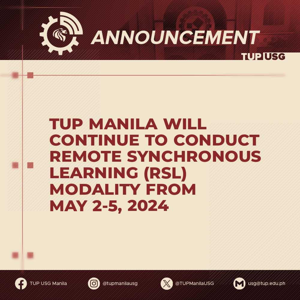 TUP - ANNOUNCEMENT 📣 In line with OVPAA Memorandum No. 7 s. 2024 as the ...
