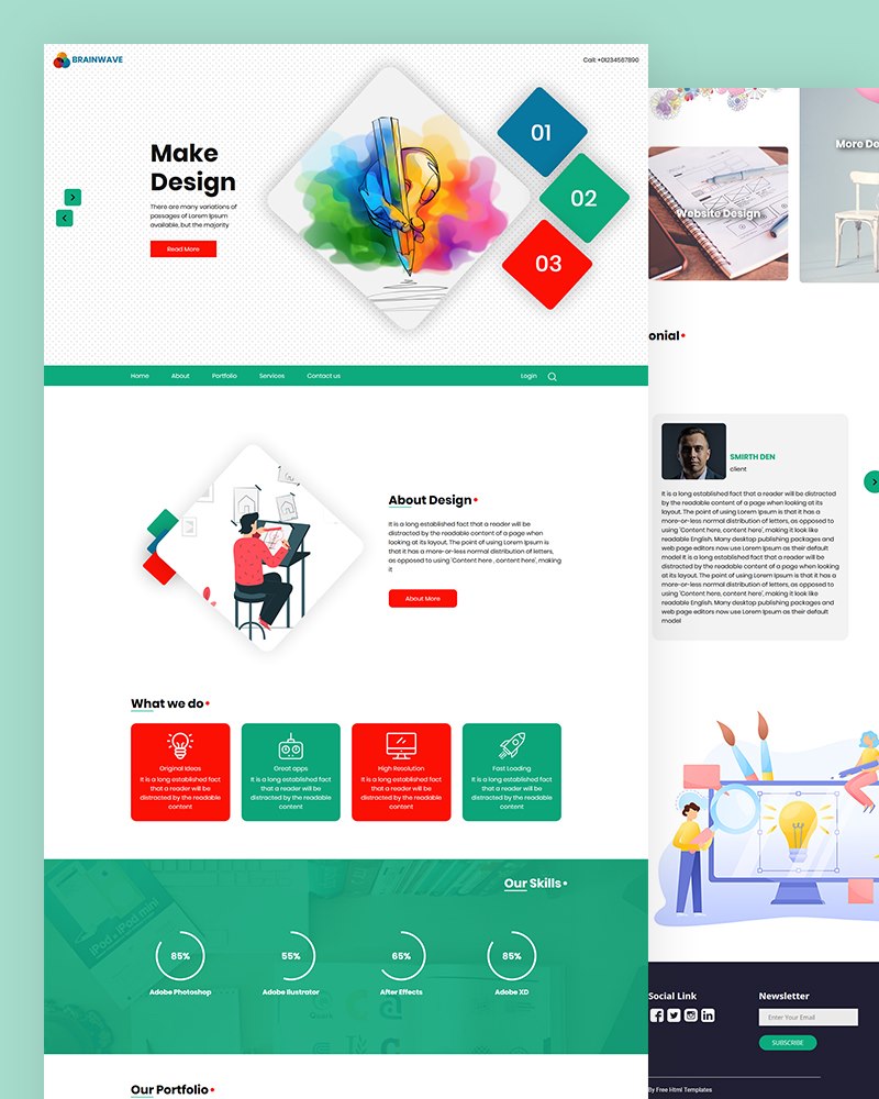 HTML Design - Art Design HTML Template - #website #html...