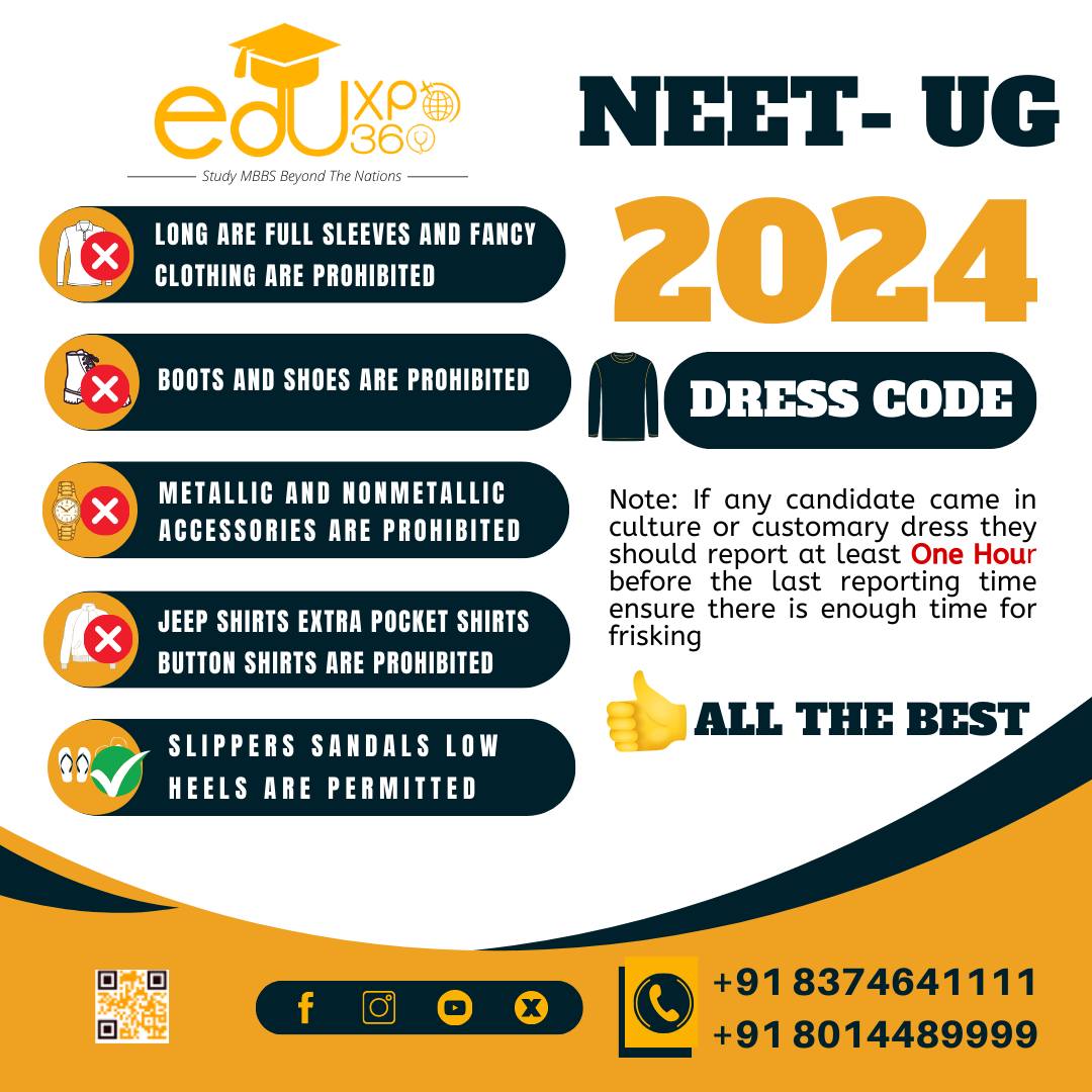 EduXpo360 - NEET UG 2024 DRESS CODE || NEET 2024 Exam Day... | Facebook