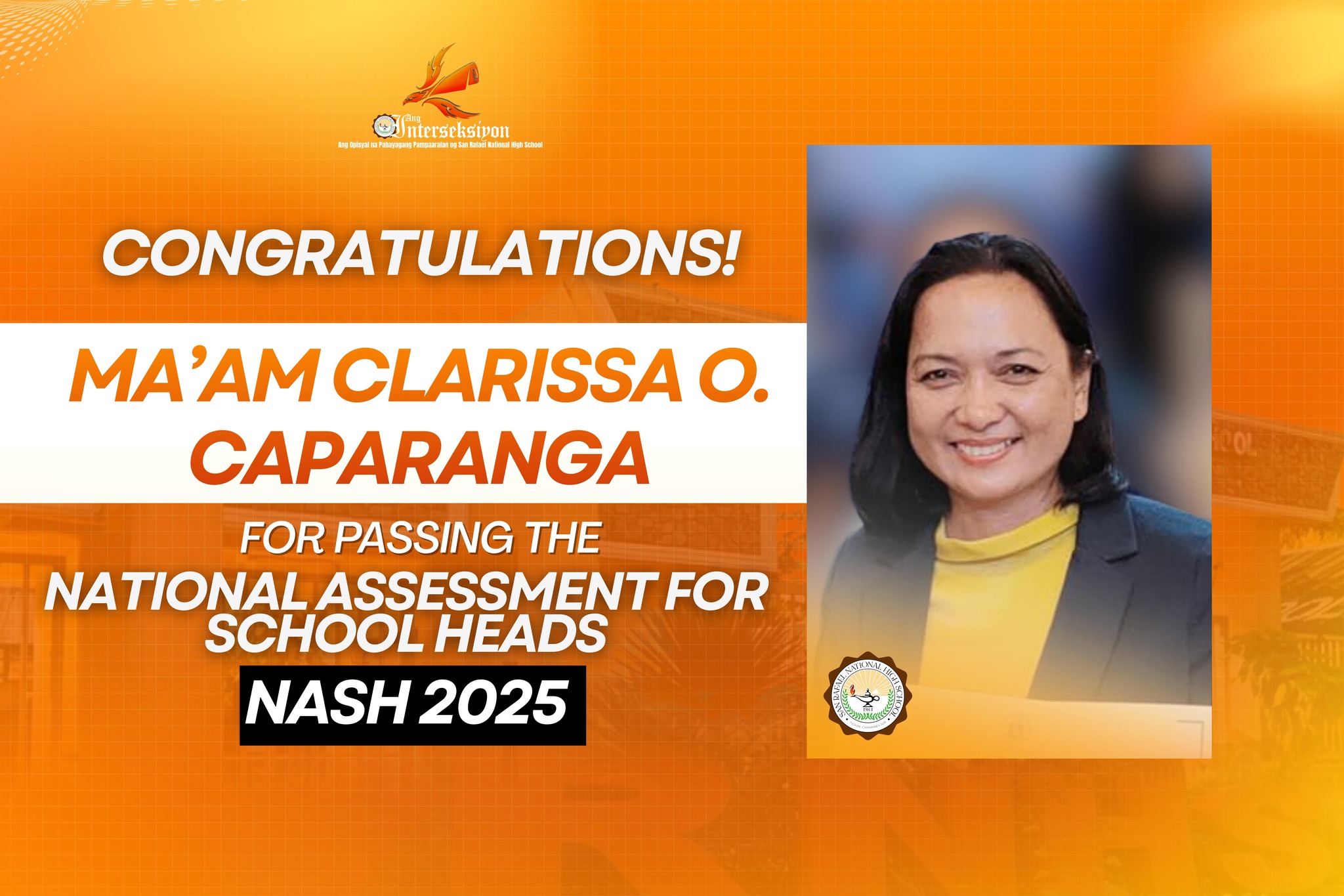 Ang - 𝗣𝗔𝗚𝗕𝗔𝗧𝗜, 𝗠𝗔’𝗔𝗠 𝗖𝗟𝗔𝗥𝗜𝗦𝗦𝗔 𝗢. 𝗖𝗔𝗣𝗔𝗥𝗔𝗡𝗚𝗔! Nagpaabot ng pagbati ang ...