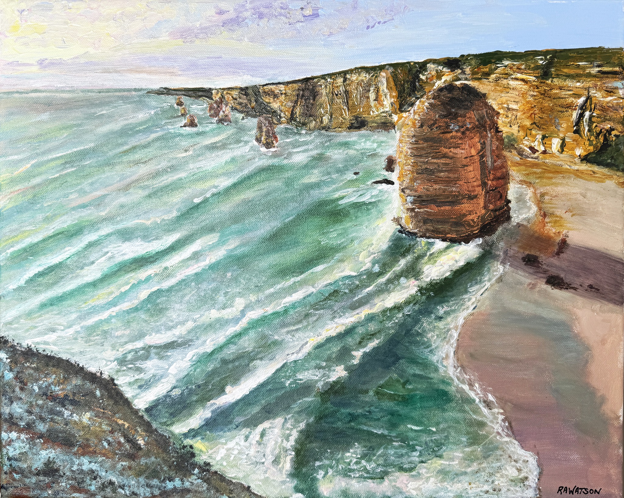 Acrylic painting of the Twelve Apostles in Victoria, Australia