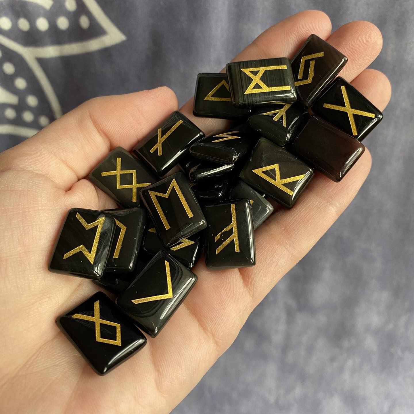 Runes Set $48 Mix of... - Turtle Moon - Crystals & Engravings