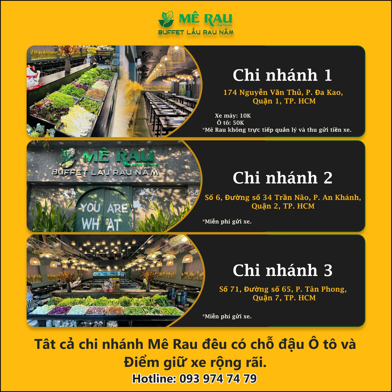HỆ THỐNG 3 CHI NHÁNH CỦA MÊ RAU... - MÊ RAU Vegetarian | Facebook
