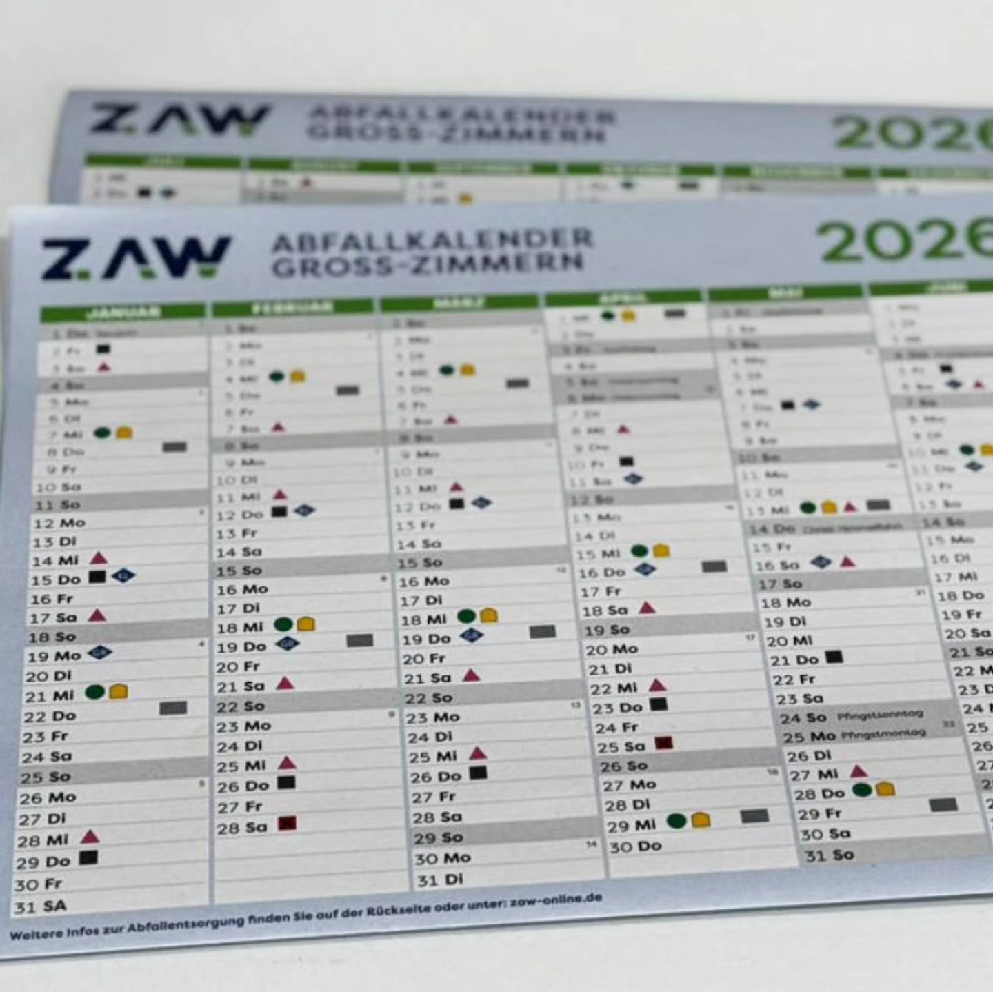 Mark - Abfallkalender 2026 für Groß-Zimmern Der Abfallkalender für Groß ...