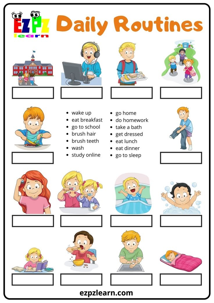 Daily Routines Telling The Time Interactive Worksheet Daily Schedule