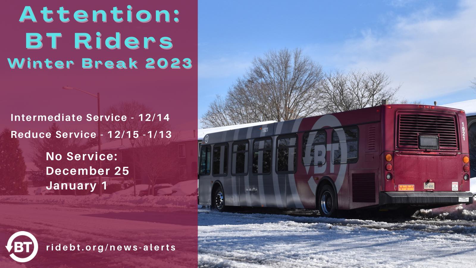 🚌 Winter Break Update! 🎄 Starting... - Blacksburg Transit
