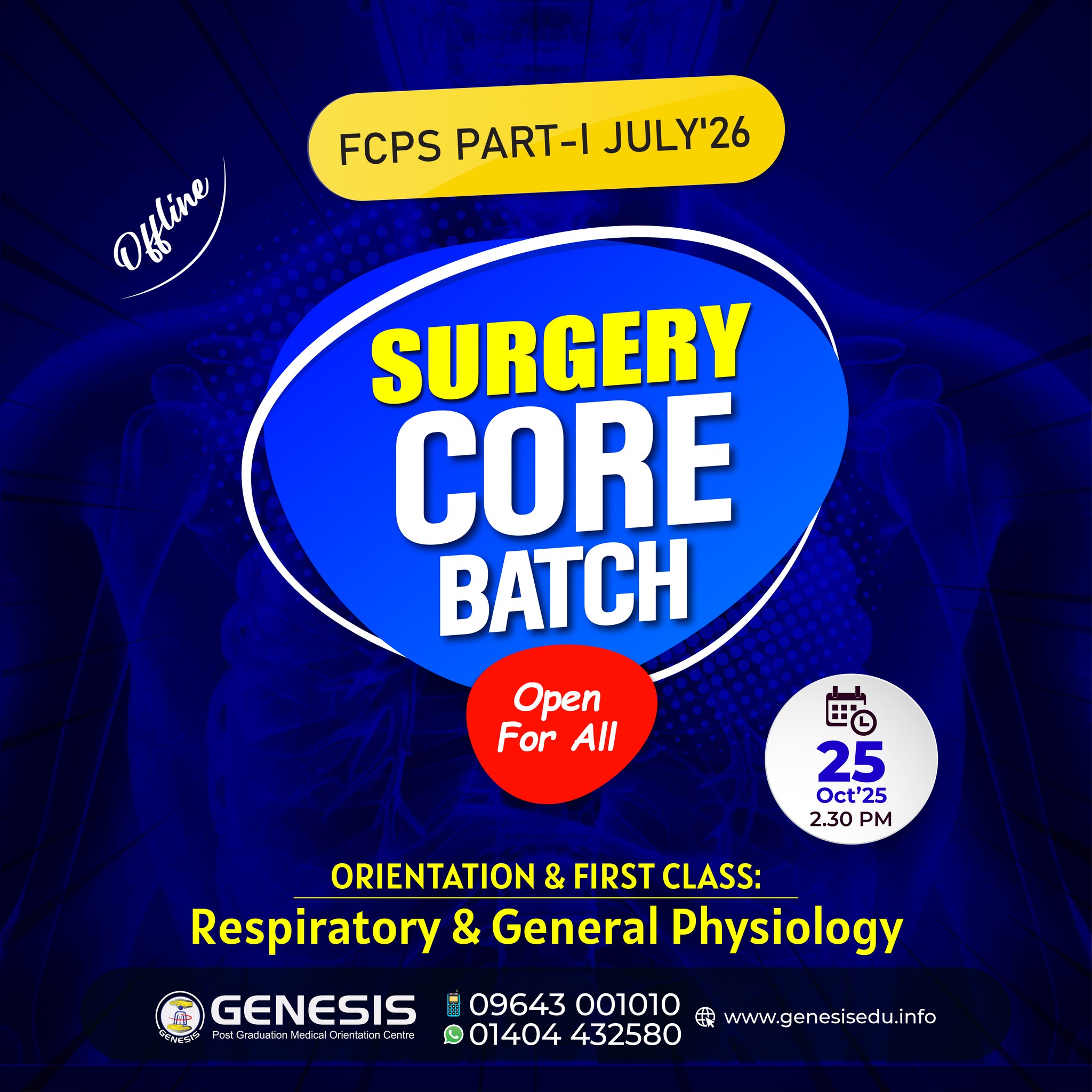 GENESIS PG entrance - #Offline_Residency_Intensive_Care_Nucleus_Batch ...