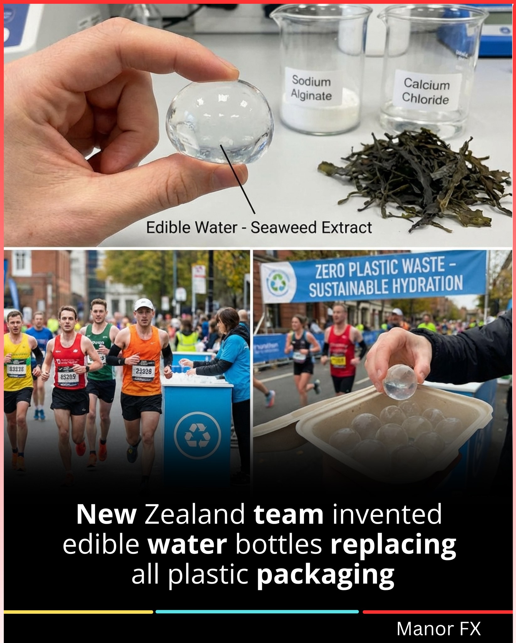 Edible water bottles made from seaweed extract