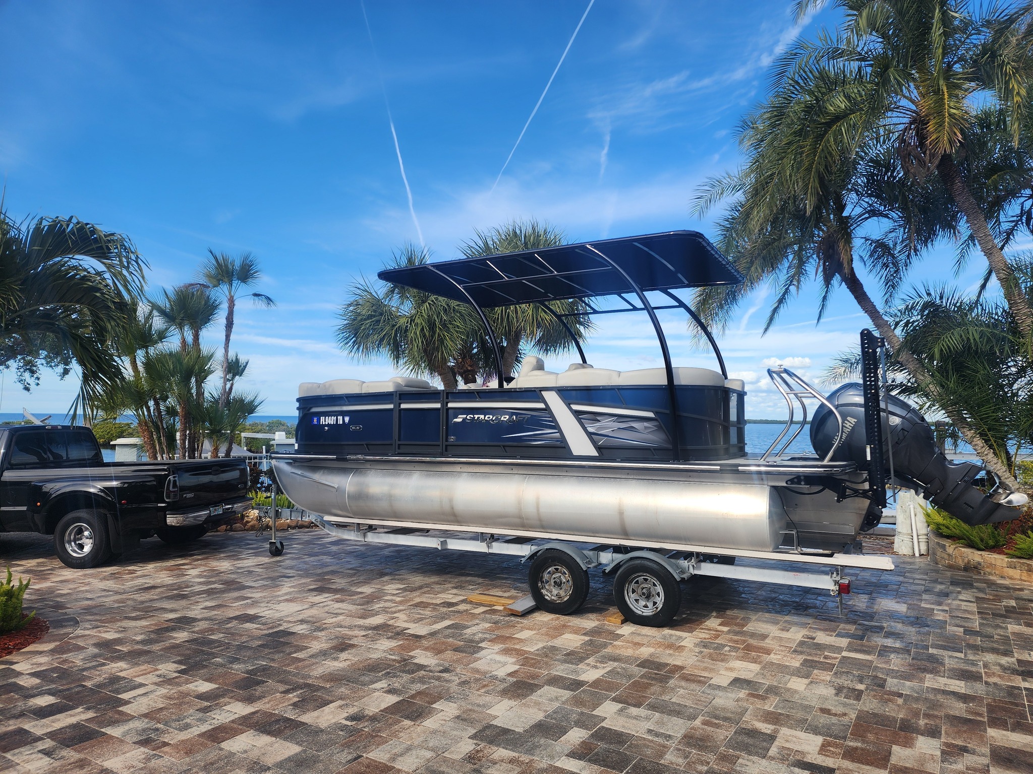 GREG'S - Here's a custom-made bimini top. We made for a tritune pontoon ...
