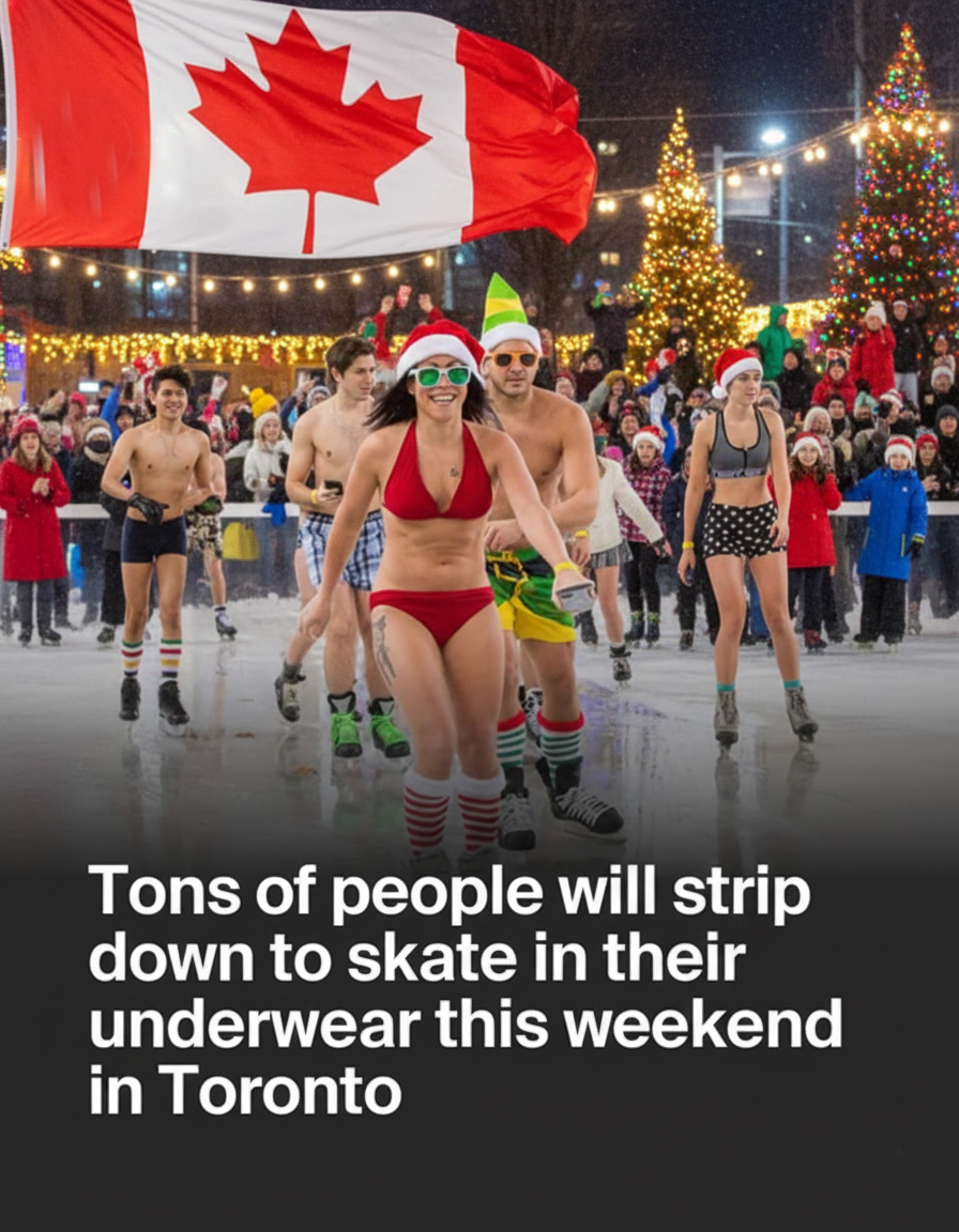 Canadian - Only in Toronto 😅⛸️ Hundreds of people rang in the New Year ...