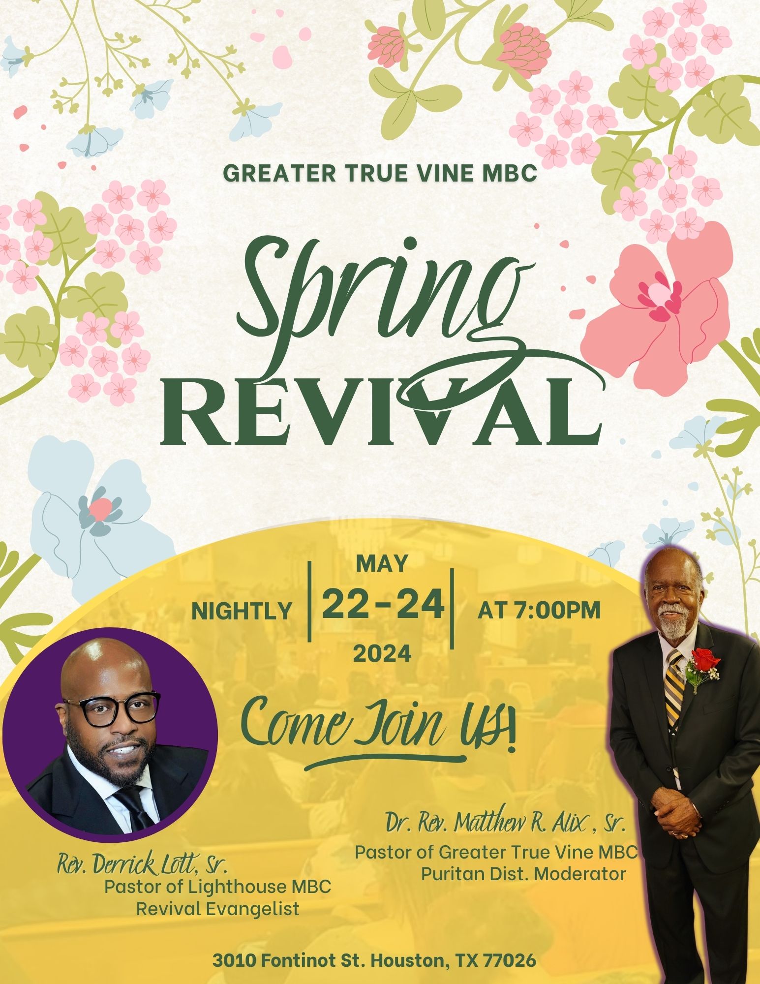 Greater - 🌸 ️Join us for our Spring Revival! ️🌸 GTV Family and Friends ...