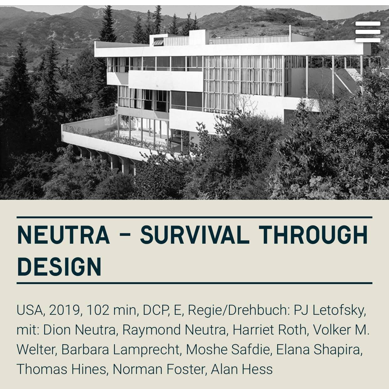 Neutra: Survival Through Design - Feature Documentary by P.J. Letofsky