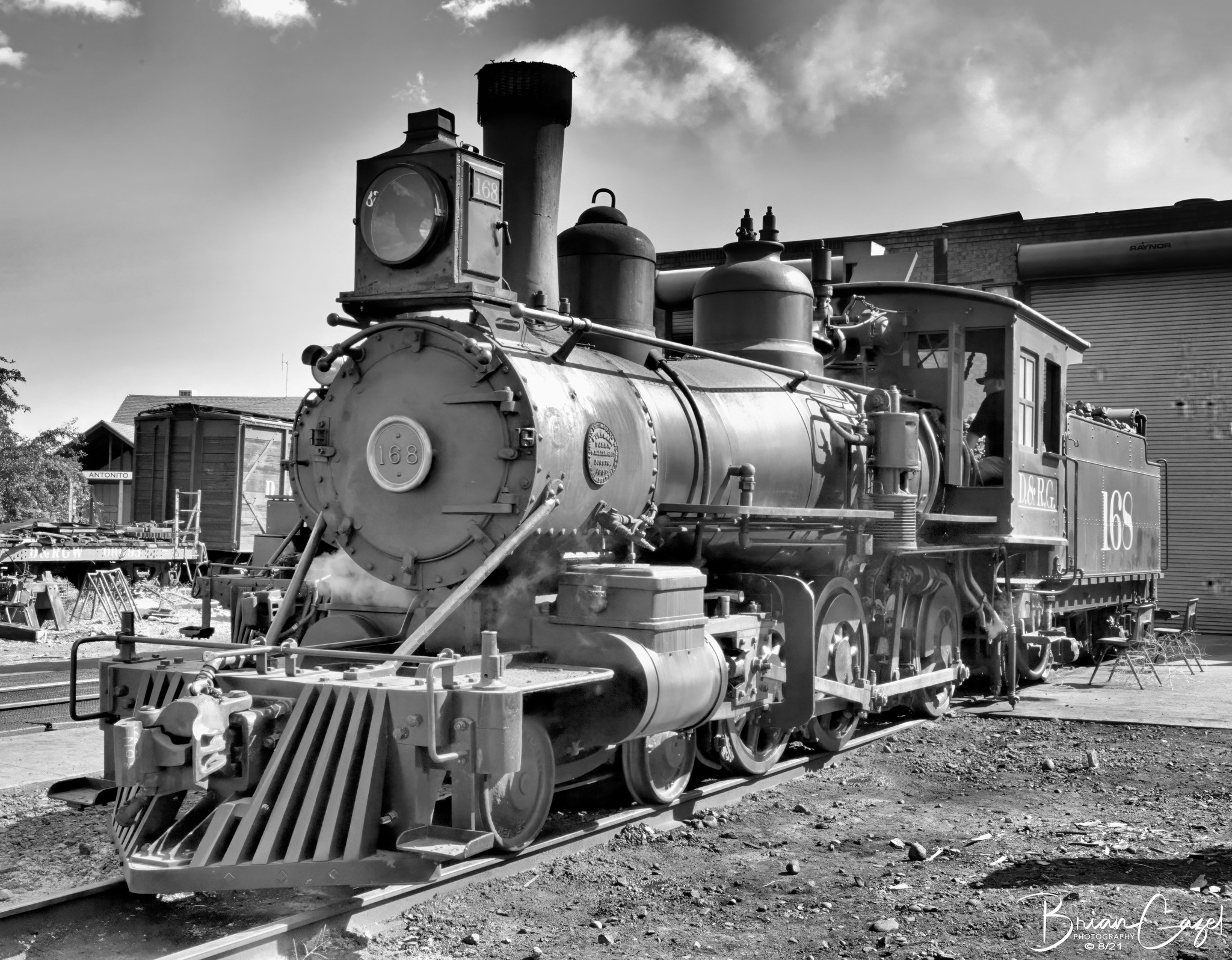 D&RG #168 awaits call at Cumbres & Toltec Scenic Railroad