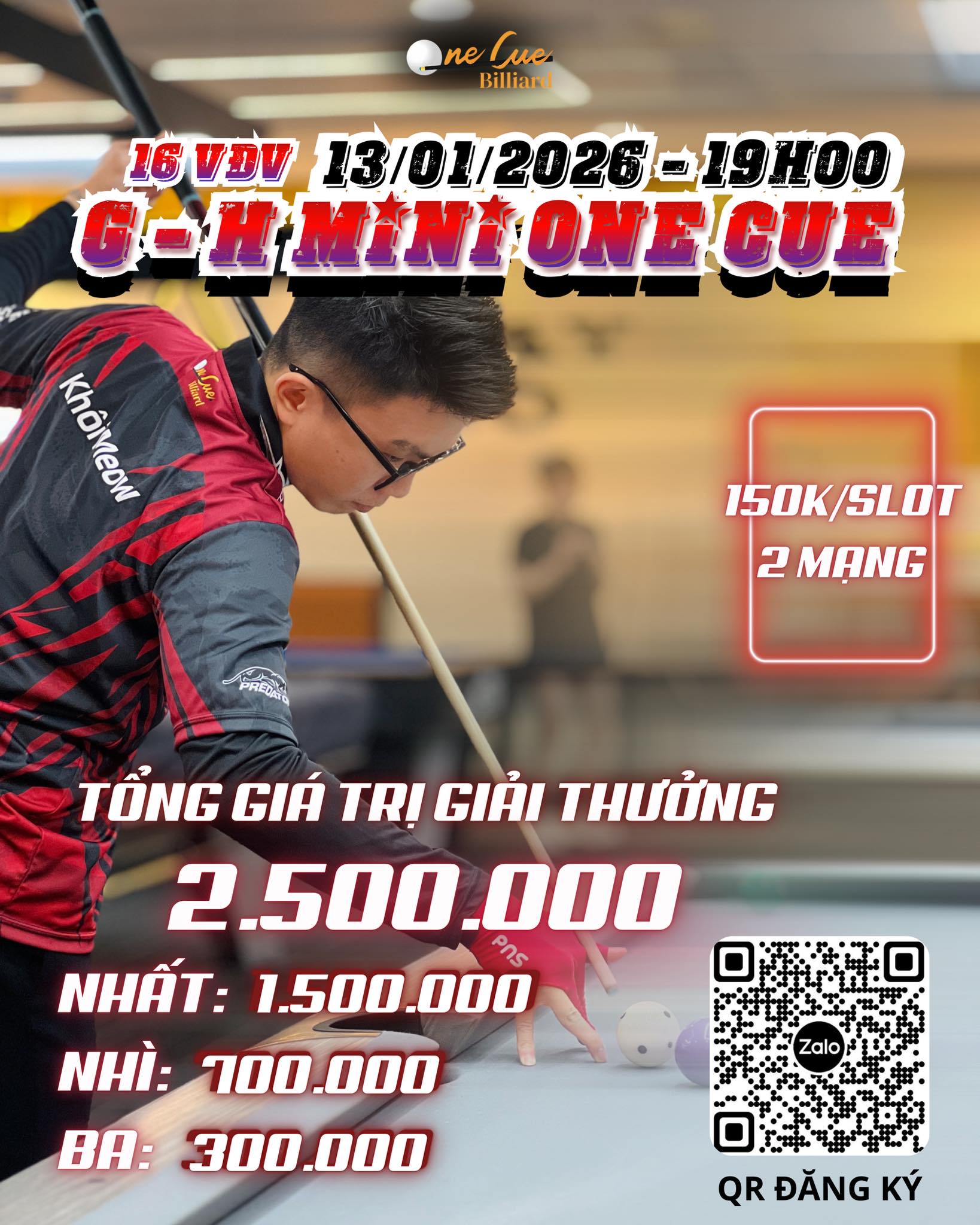One - 🇻🇳 THÔNG BÁO GIẢI ĐẤU NỘI BỘ G-H 9 xếp cao bi ONE CUE BILLIARDS ...