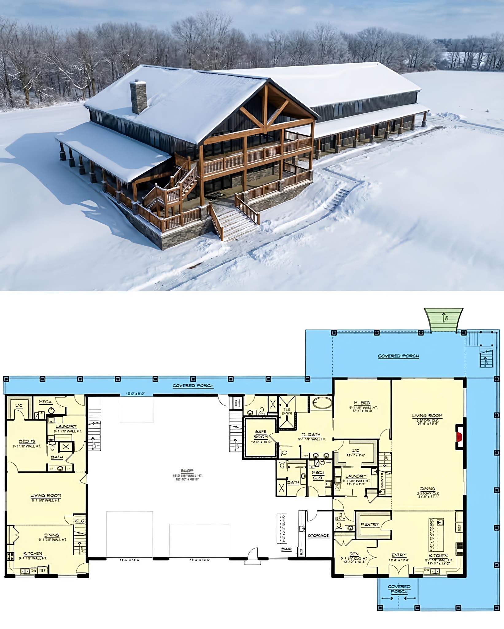 Architecture - Room for everyone! This huge, rambling ranch/barn style ...