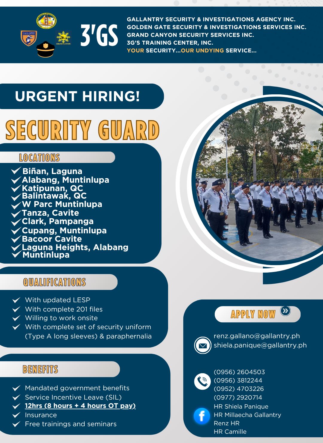 Grand - APPLY NOW📣 📌 Position: SECURITY GUARD‼️ 📍 Locations are listed ...