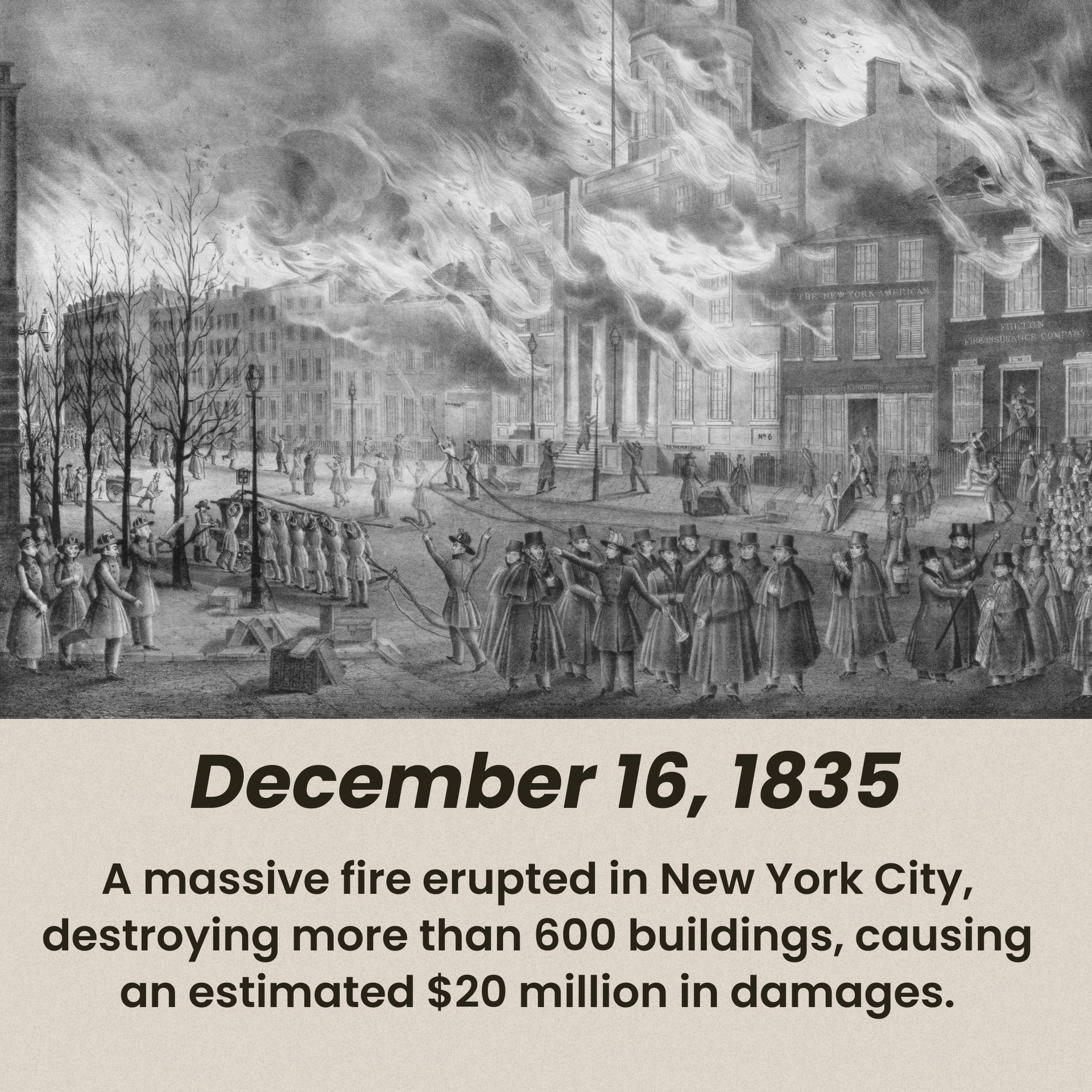 This day in history: December 16, 1835- A massive fire erupted in