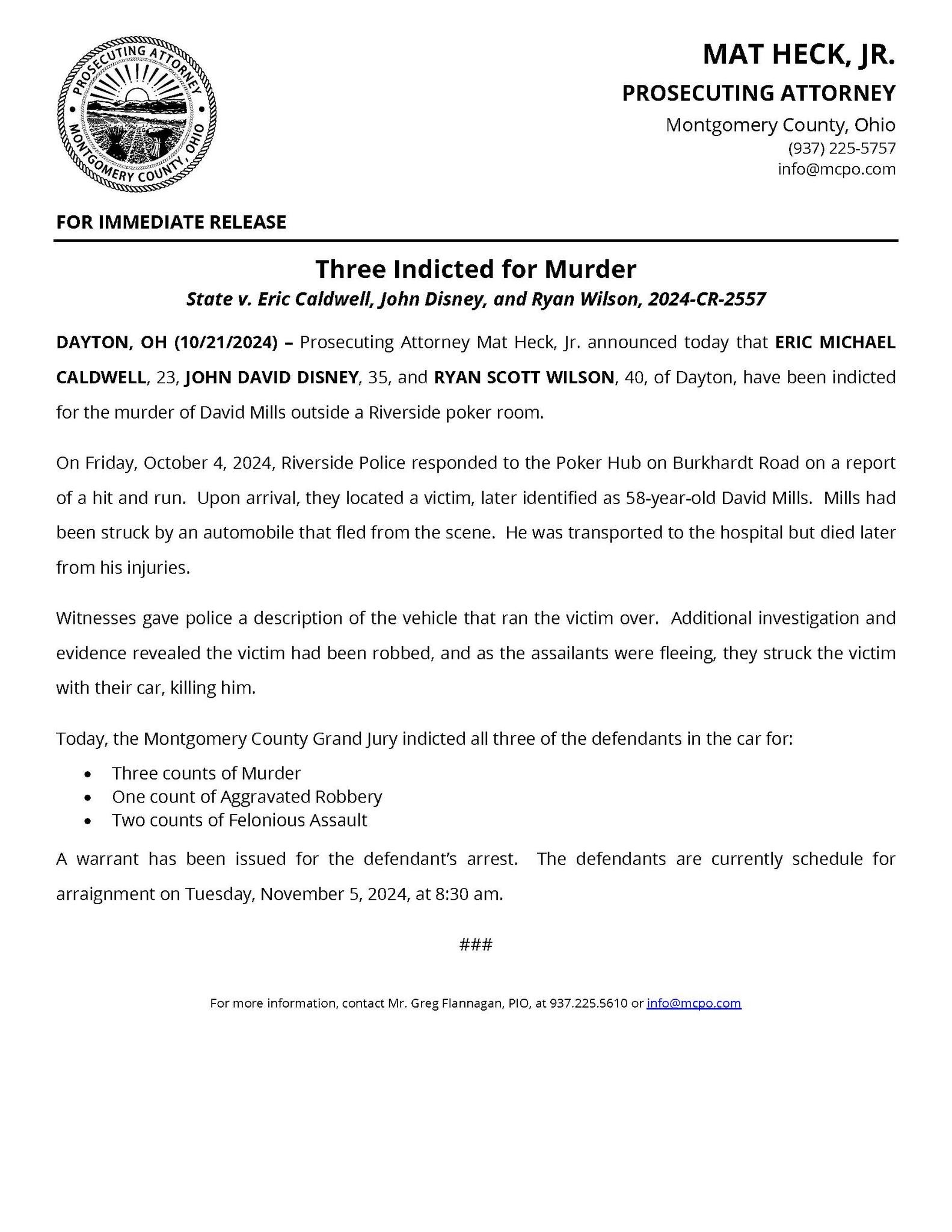 On October 4,... - Montgomery County Prosecutor Mat Heck, Jr. | Facebook