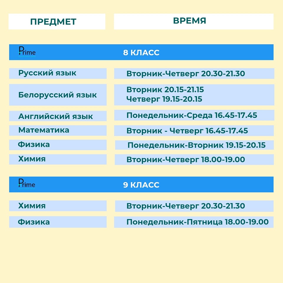 Онлайн-Школа Дополнительного Образования "Prime" Для Учеников 2-10.