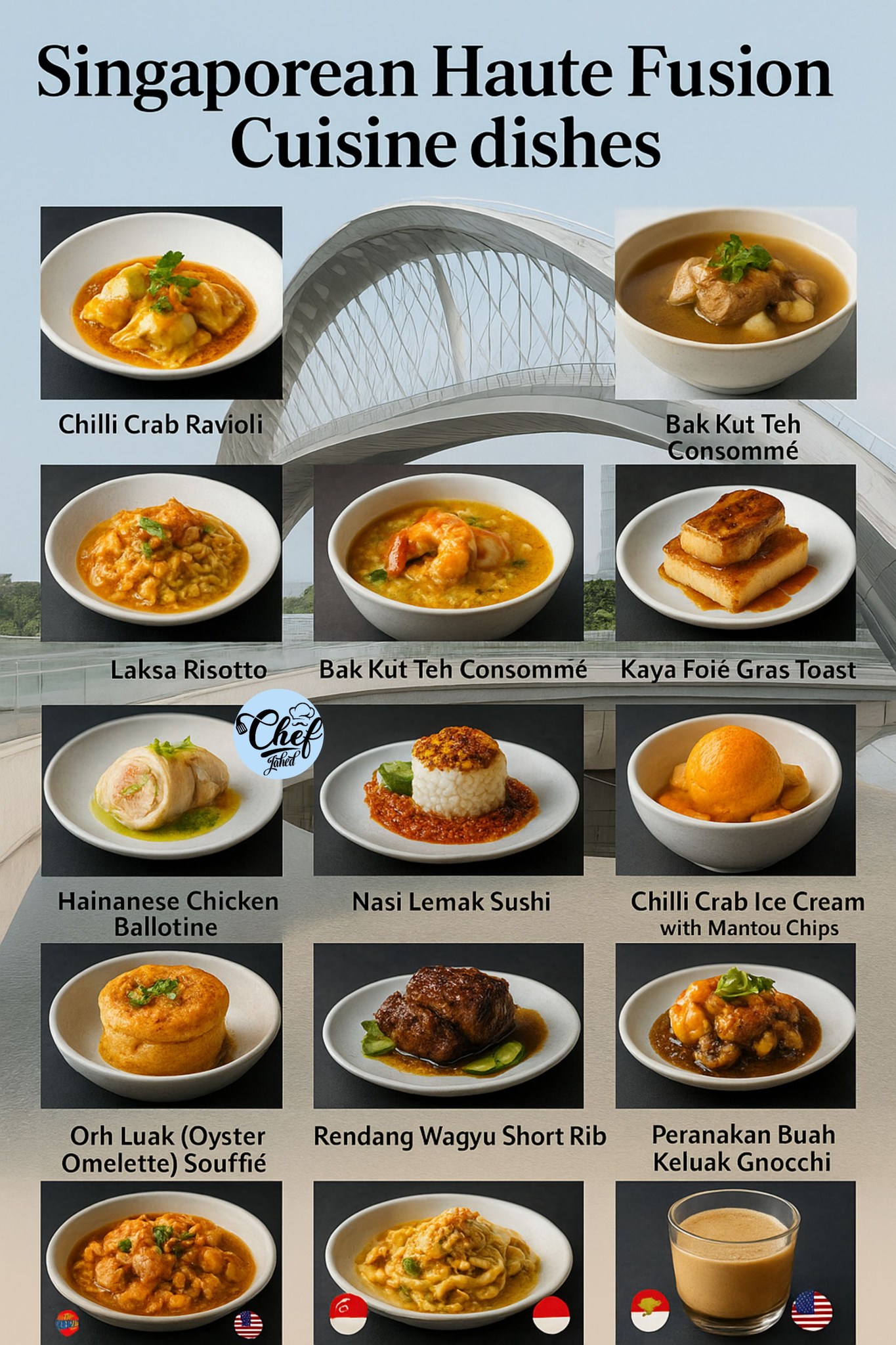 Chef - Singaporean Haute Fusion Cuisine dishes Chilli Crab Ravioli and ...