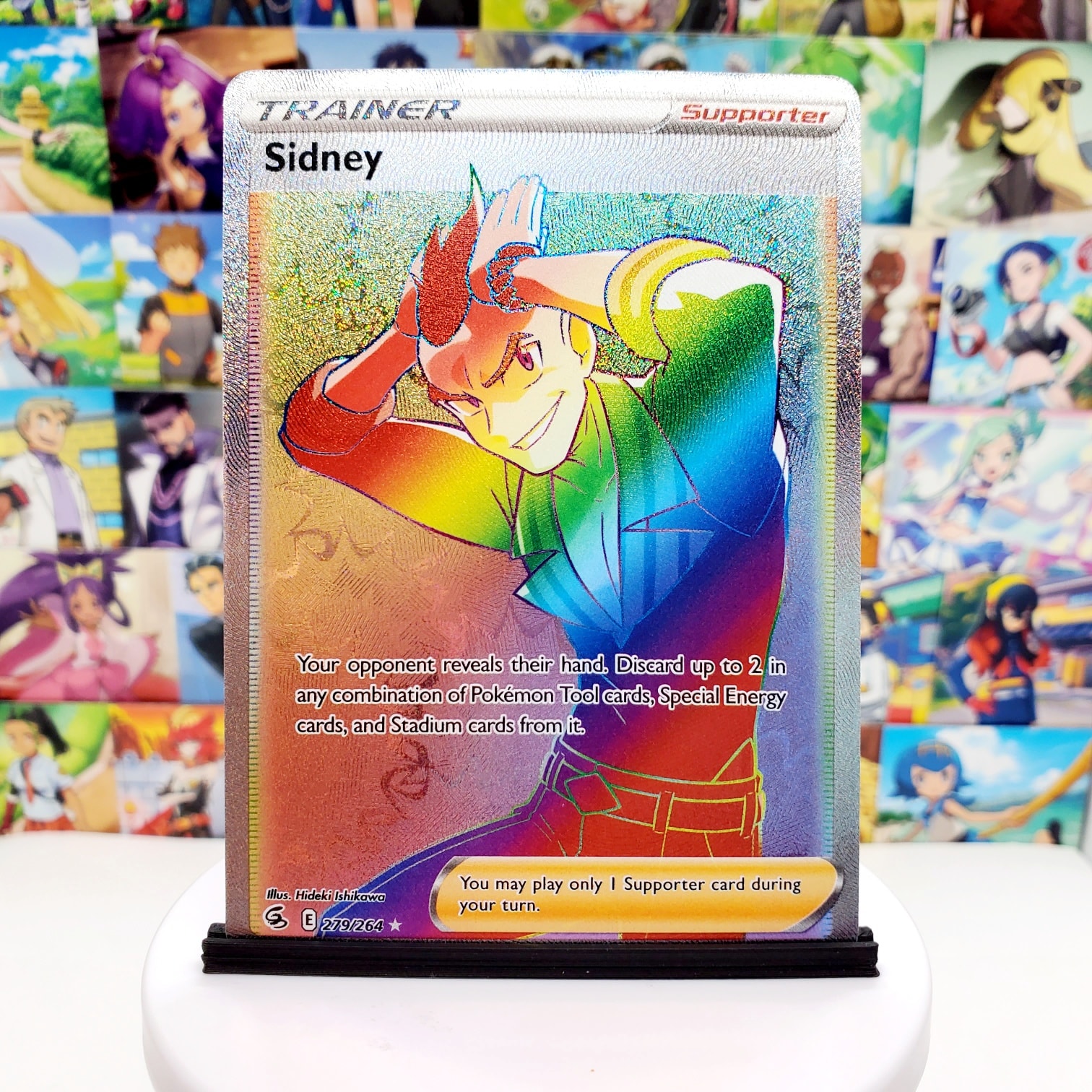 rainbow rare pokemon trainer cards TCG - MARNIE - Full Art - Secret draw 3 more cards A Holographic History Of The
