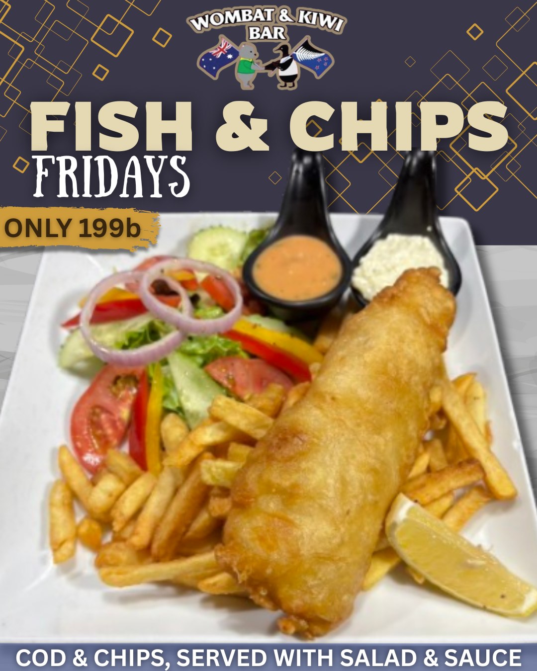 Wombat - 🐟🎉 Friday Fish & Chips Special at Jomtien Beach! 🌊☀️ Kick off ...