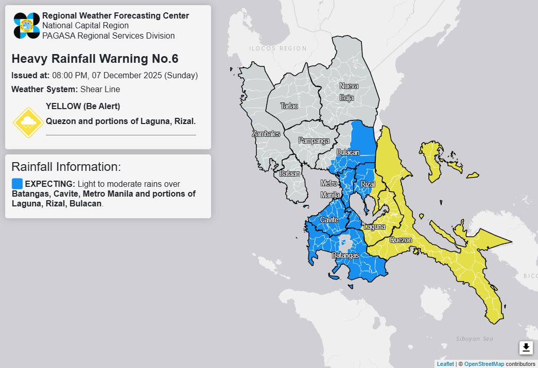 PAGASA-National - Heavy Rainfall Warning No. 6 #NCR_PRSD Weather System ...