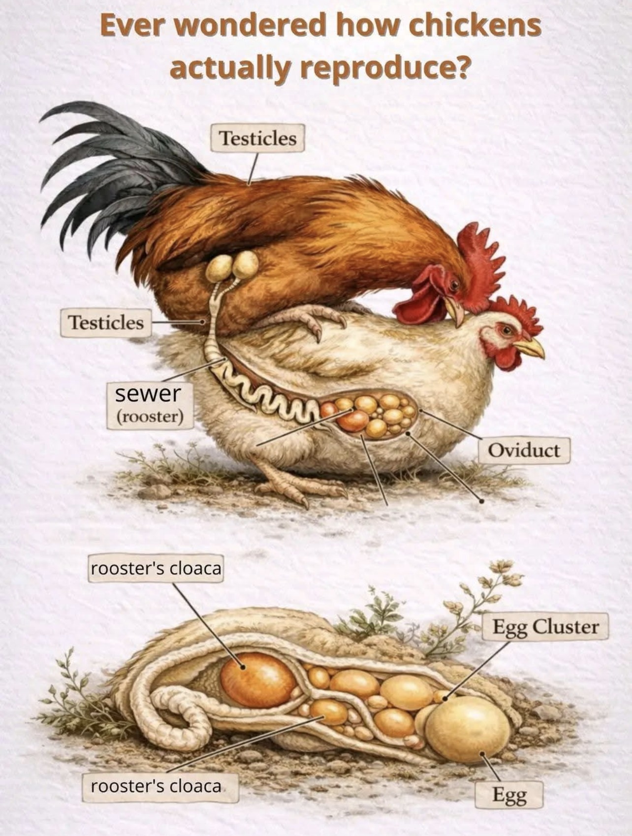 Viral - 🐓 Ever wondered how chickens actually reproduce? Here’s a quick ...