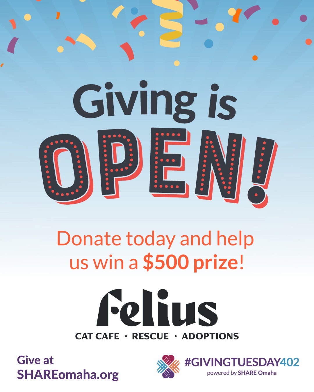 🎉 Early Giving for... - Felius Cat Cafe & Rescue | Facebook