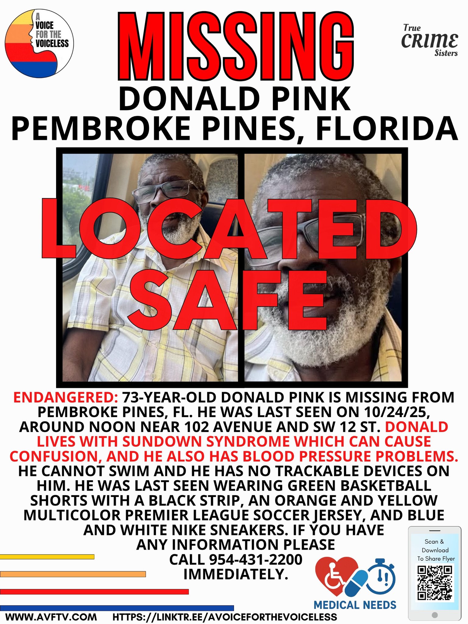 A Voice - From police: Update 10/26/25 02:50 AM: Donald has been safely ...