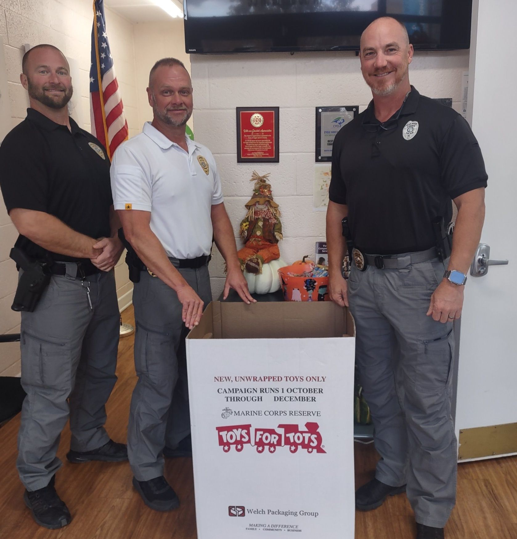Angier - Toys For Tots drop off box at Angier Town Hall. Please lend a ...
