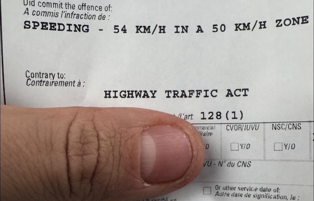 The Tire - Got a speeding ticket for going 4km over the speed limit 🤣 ...