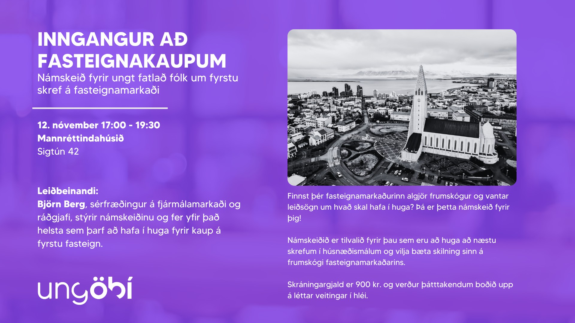 Inngangur að fasteignakaupum: Námskeið fyrir ungt fatlað fólk um fyrstu ...