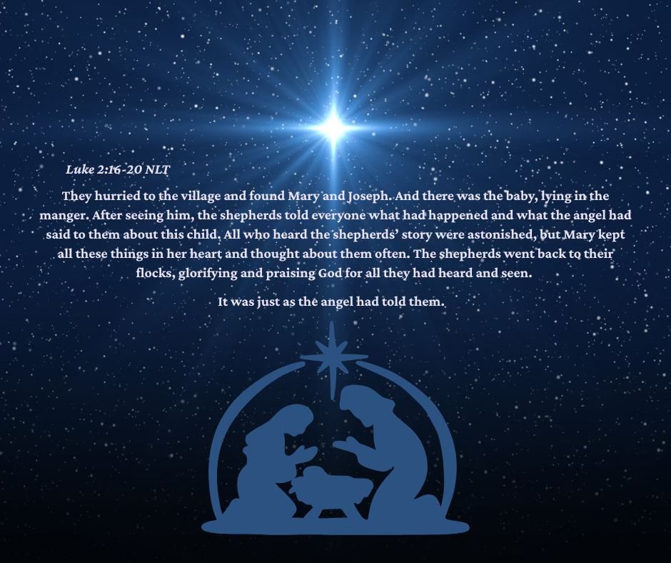 Take - Merry Christmas Eve🙏 It was just as the angel had told them ...