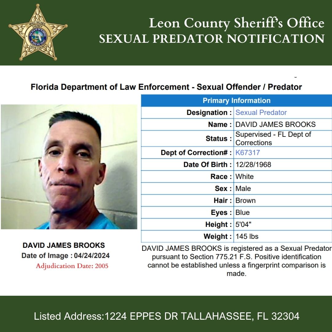 セキュリティ・セーフティ JPS Leon County sexual predator alert: James Maxwell Bryant