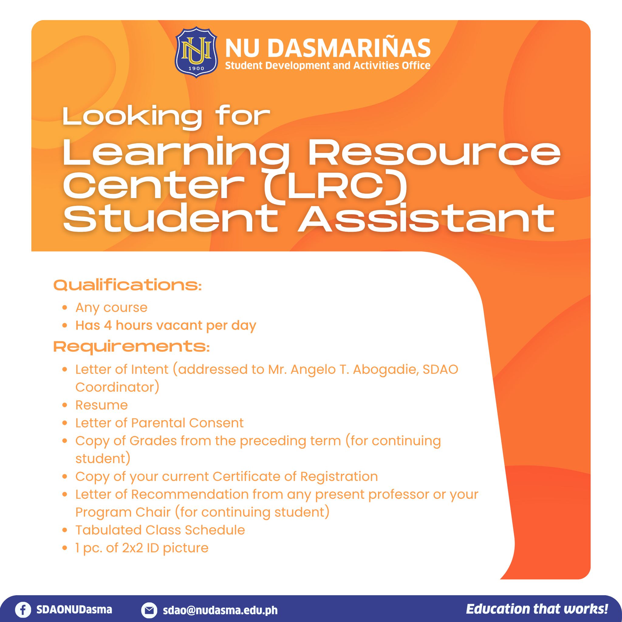 N... - NU Dasmariñas - Student Development & Activities Office