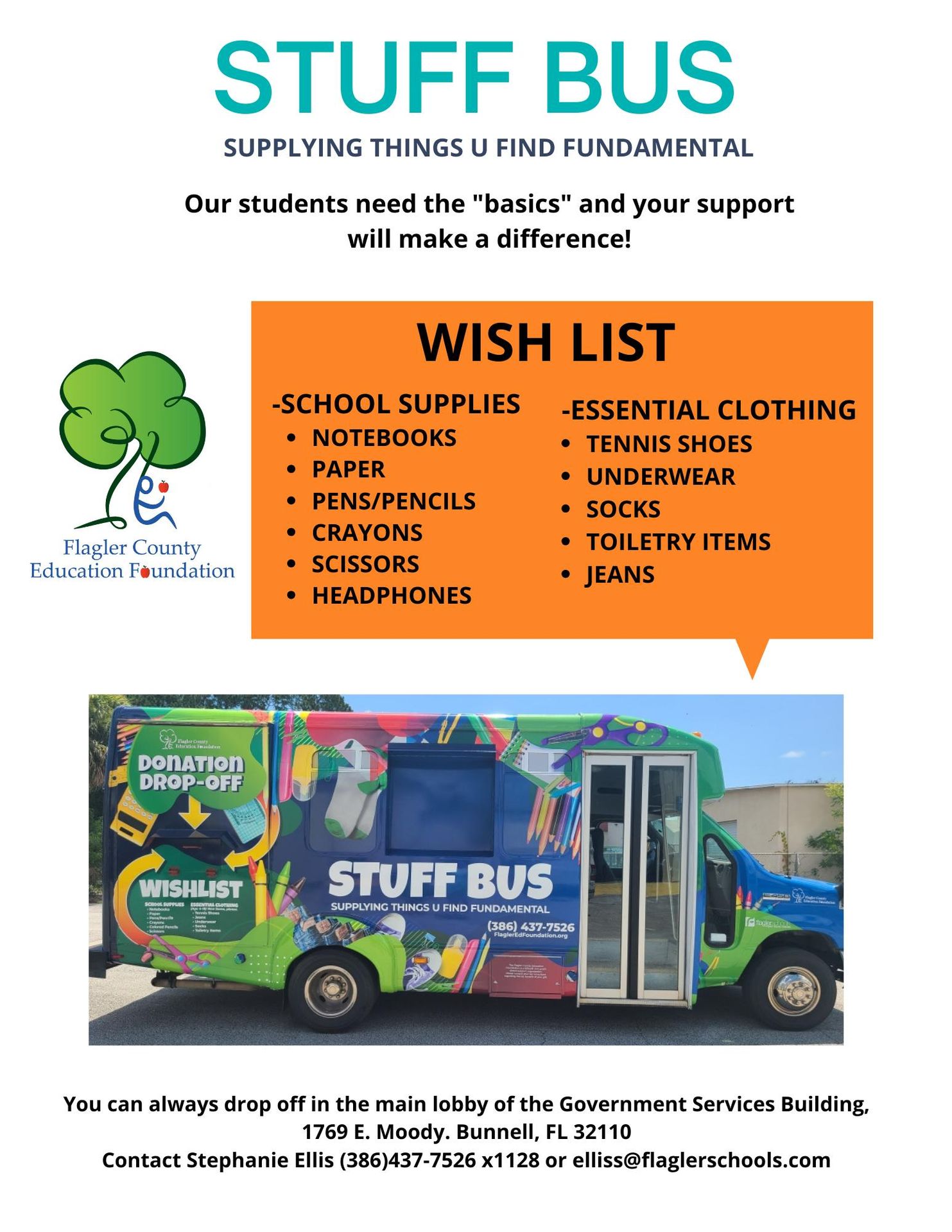 Flagler County Education Foundation hosts summer stuff bus drives