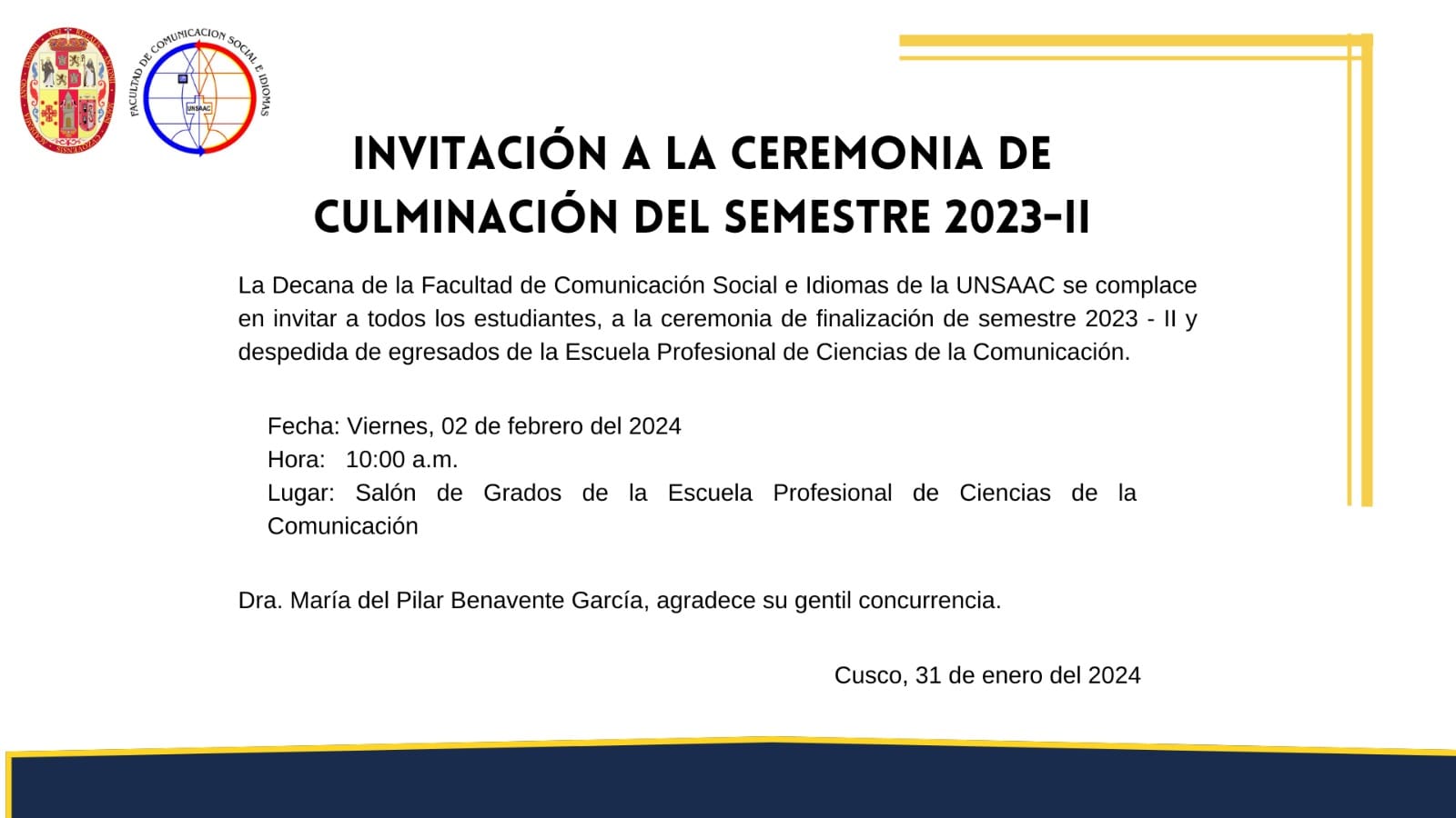 🟣 INVITACIÓN A LA... - Ciencias de la Comunicación Unsaac | Facebook