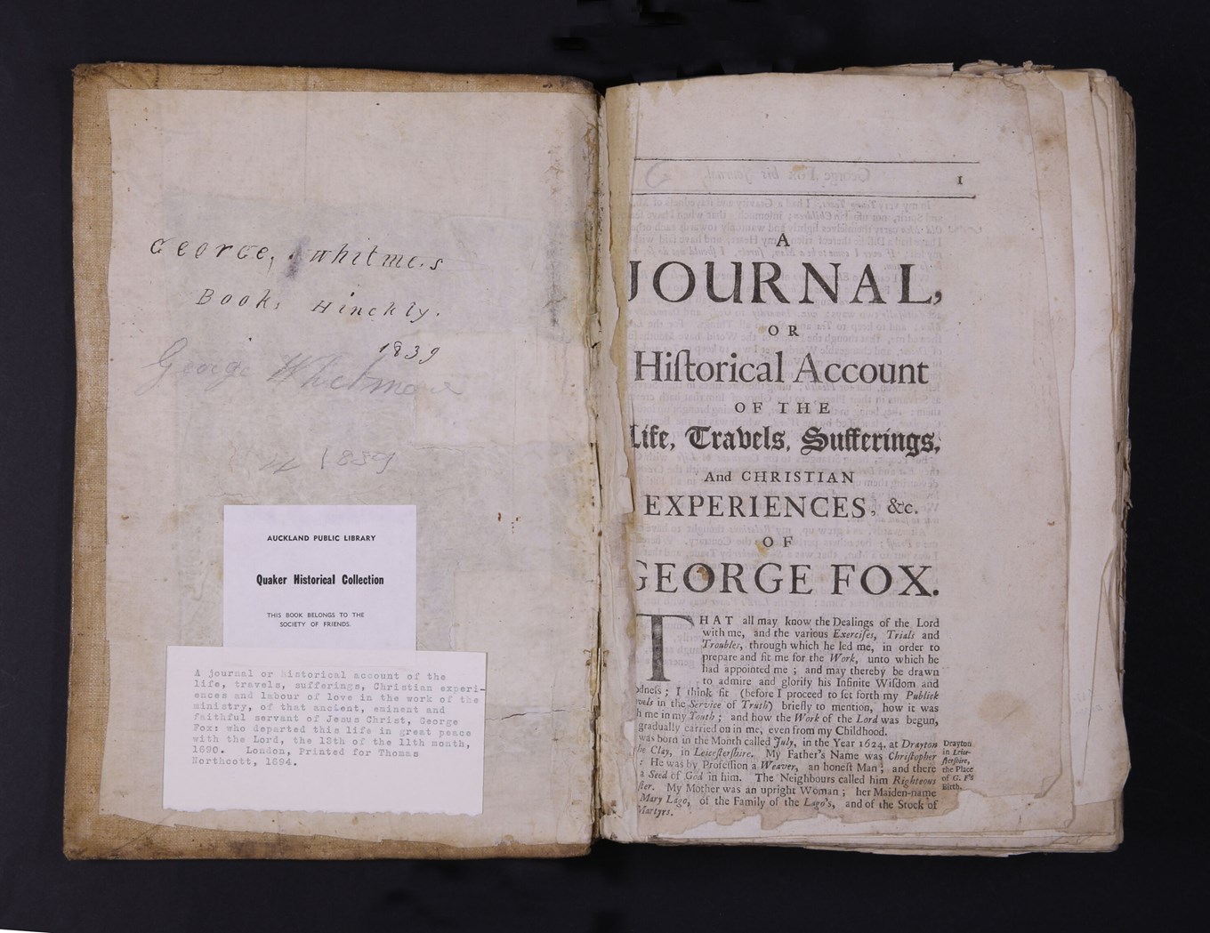 Today in Auckland Central City Library a rare 1694 edition of George ...