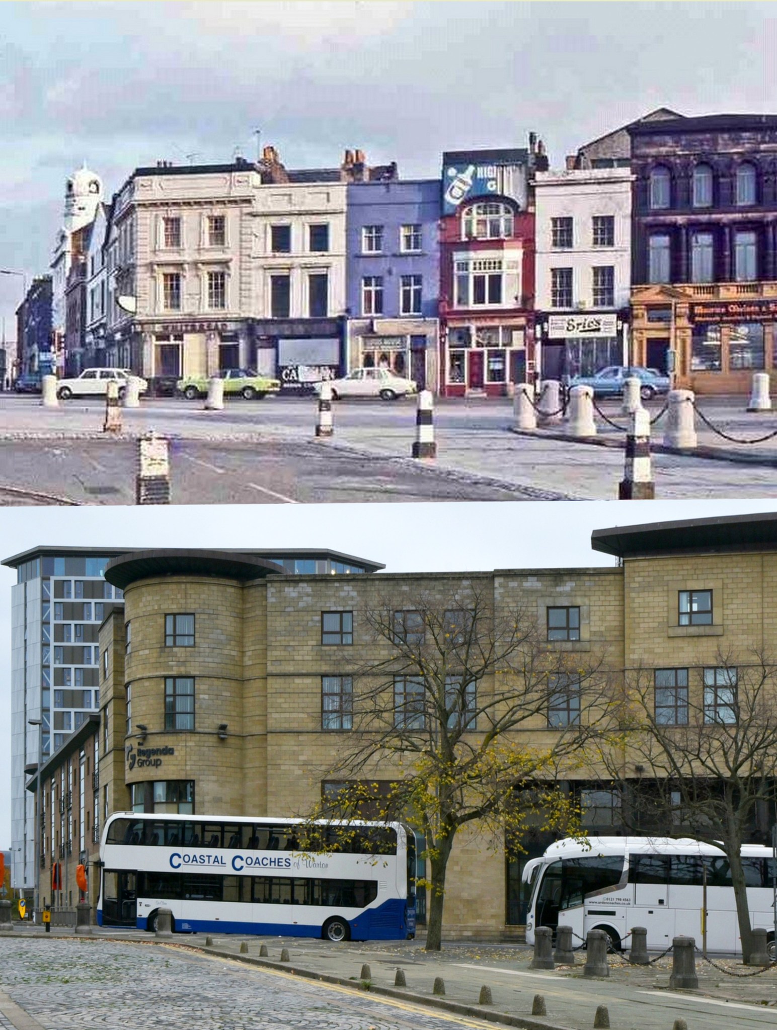 Liverpool: - Commutation Row from William Brown Street, 1979 and 2025 ...