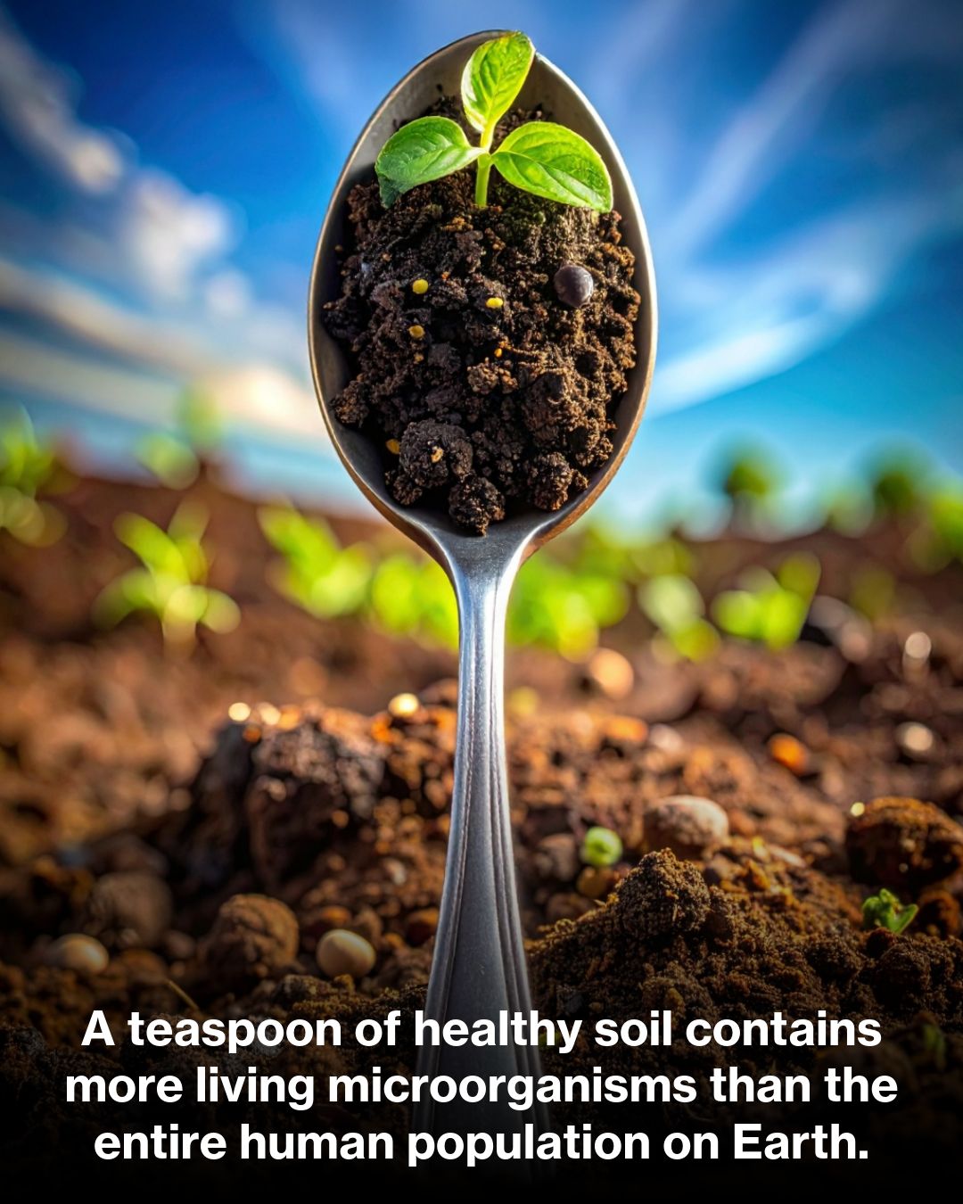 Science Acumen - A single teaspoon of healthy soil, about... | Facebook