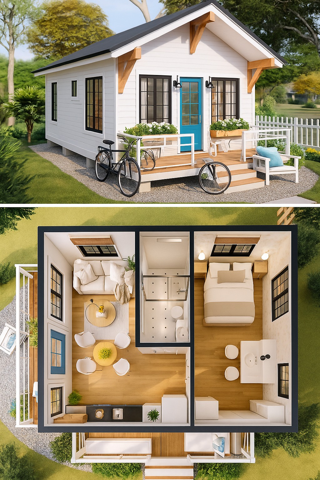Shed - Cozy 2-Bedroom Tiny Cottage with Smart Layout & Inviting Porch ...