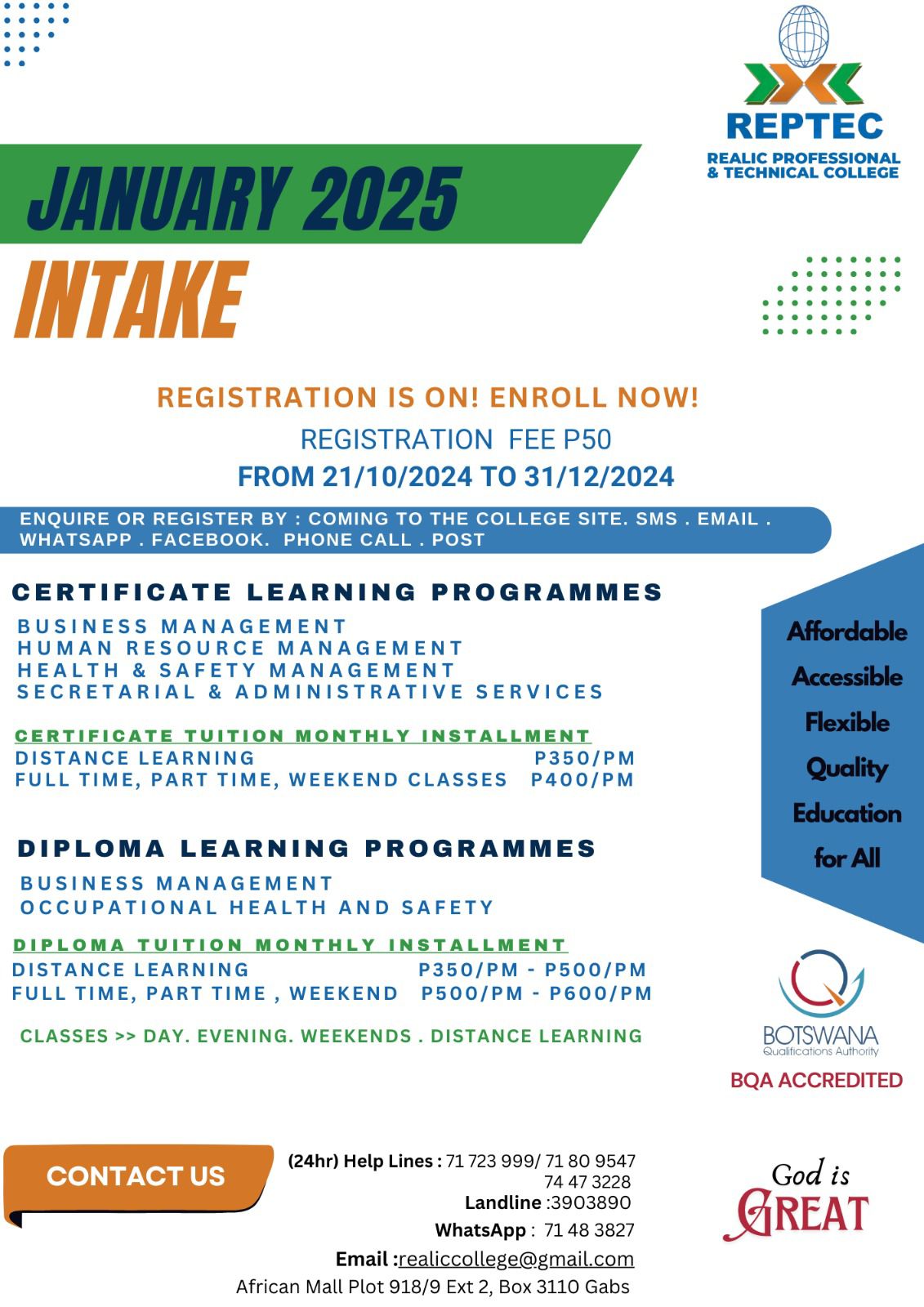 Realic Professional and Technical College | Gaborone