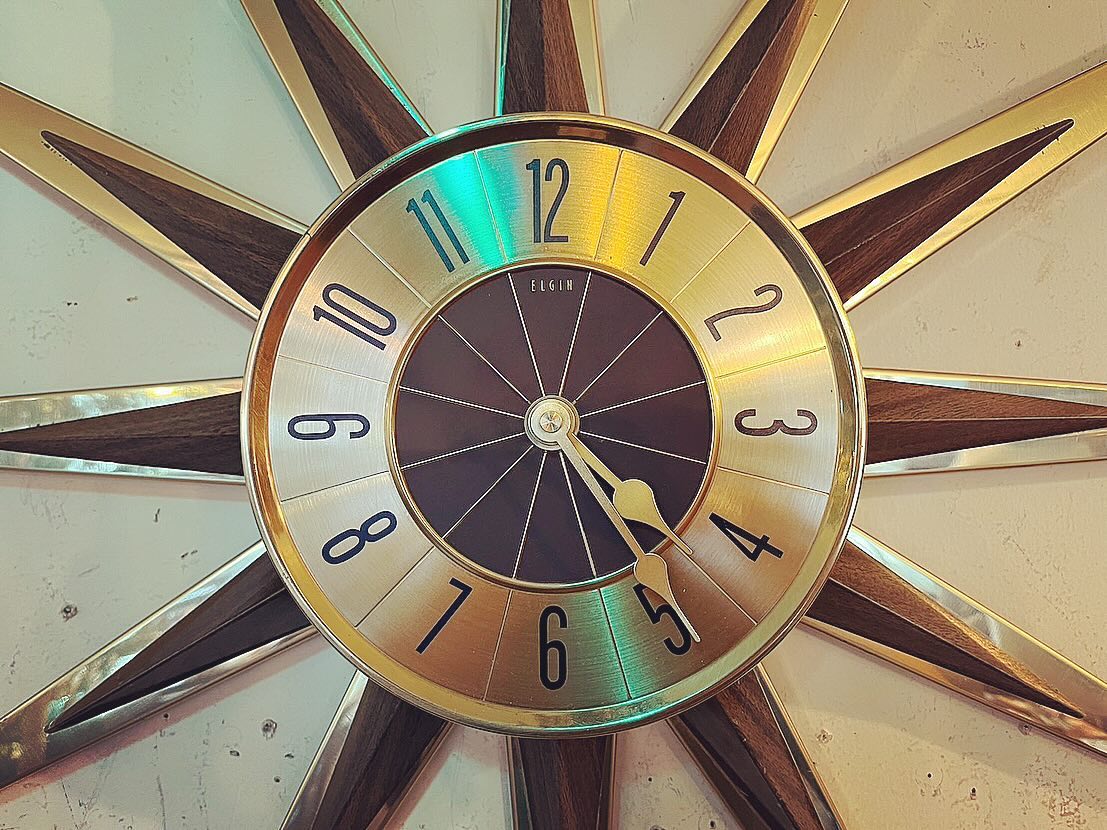 EASE - Vintage SUNBURST CLOCK “Elgin”社製?? [ヴィンテージ 