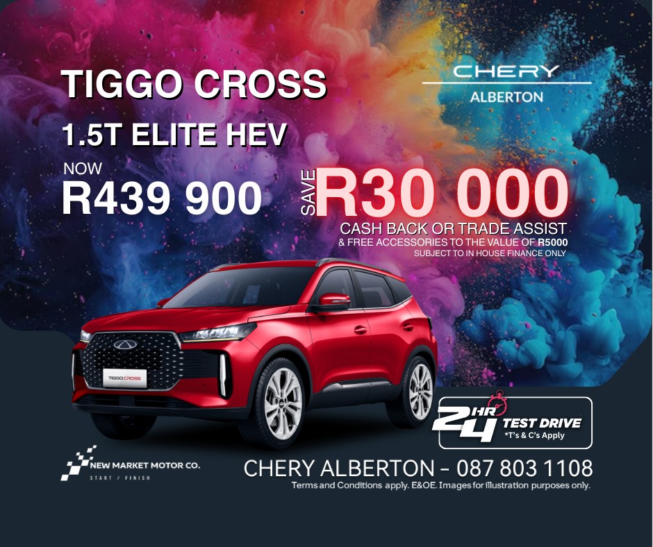 Chery - Tiggo Cross 1.5T Elite HEV Now R439 900 Save R30 000 + Free ...