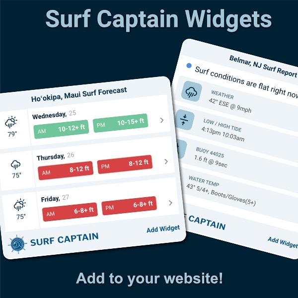 Surf - We’ve just launched Surf Captain Widgets, so you can add Surf ...