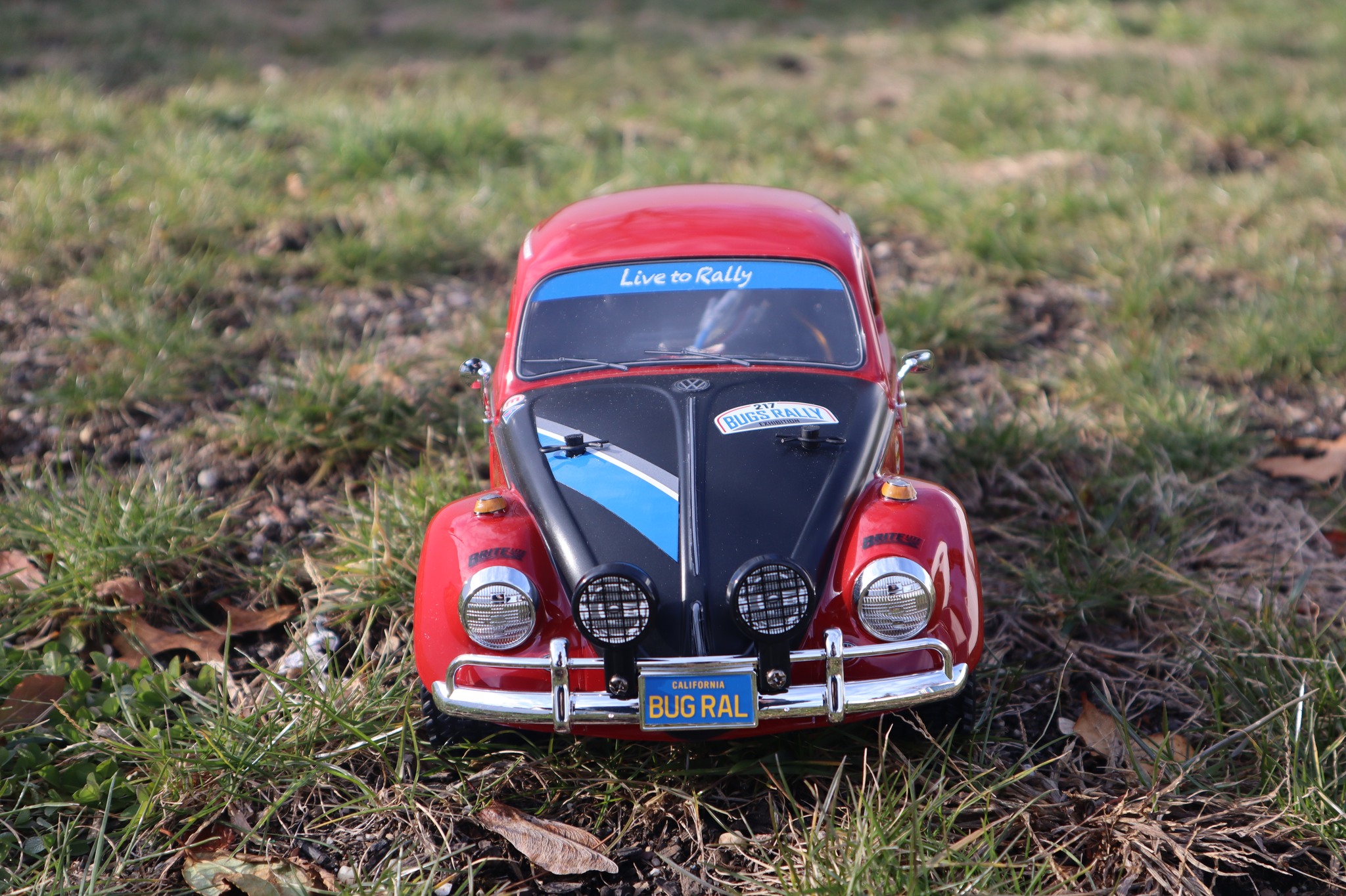 Tamiya Volkswagen Beetle Rally RC. This is on the MF-01X chassis
